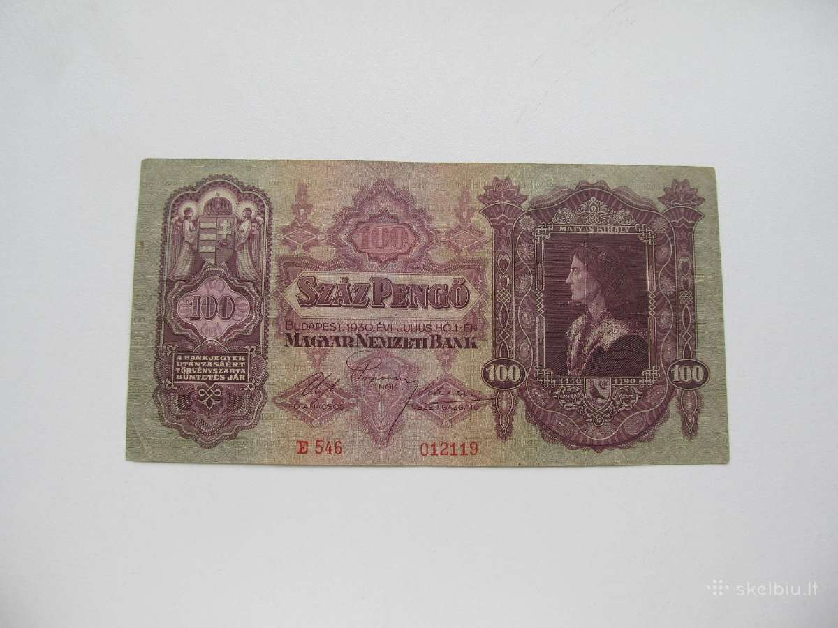 100 pengo , Vengrija , 1930