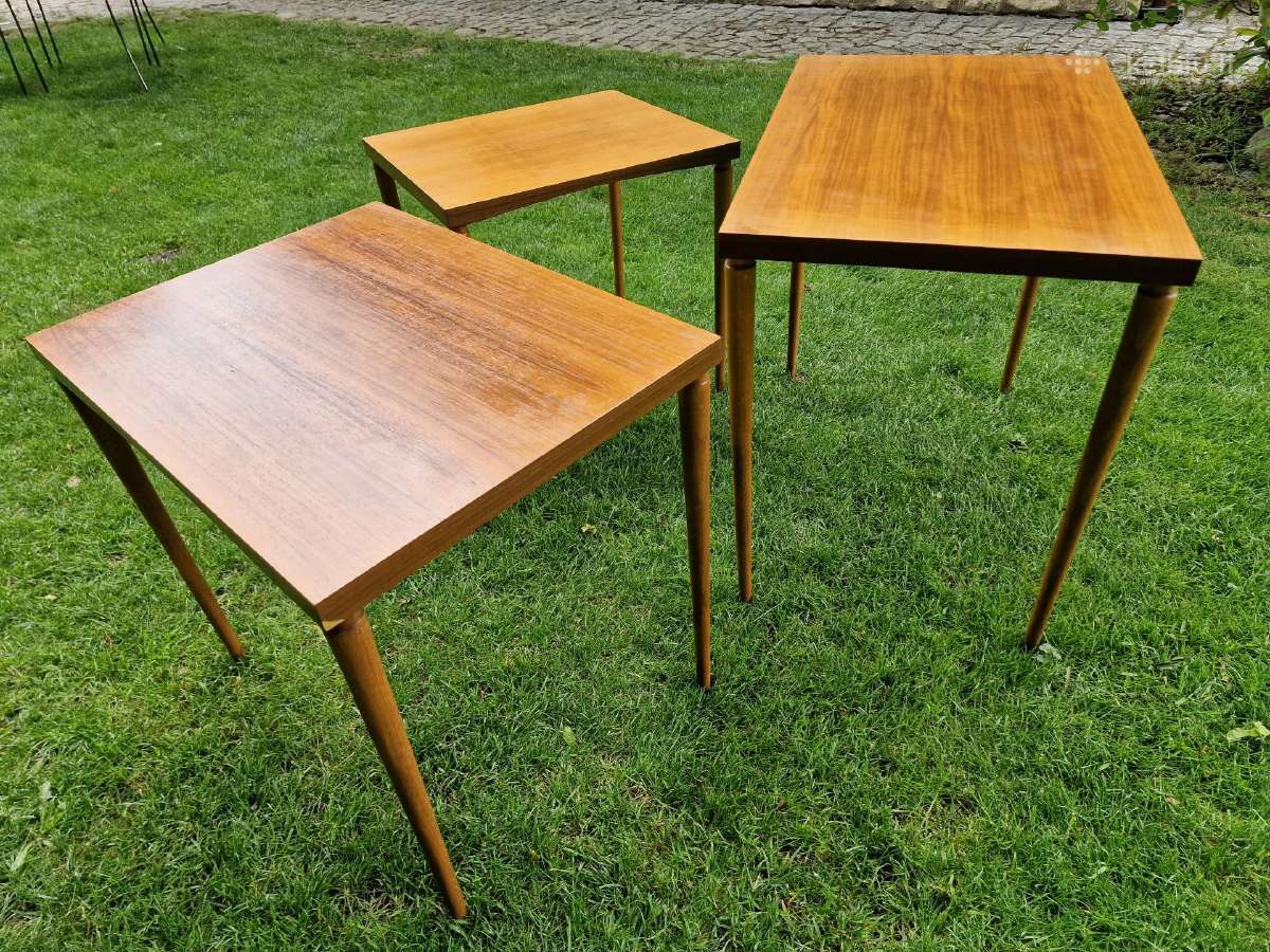 Vintažiniai mid century riešutmedžio staliukai - nuotraukos Nr. 36