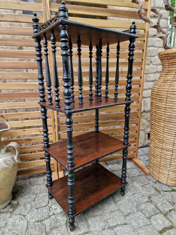 Vintažinė mid century medžio masyvo etažerė