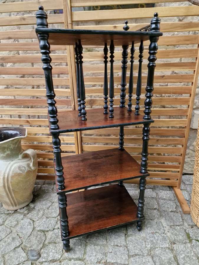 Vintažinė mid century medžio masyvo etažerė - nuotraukos Nr. 4