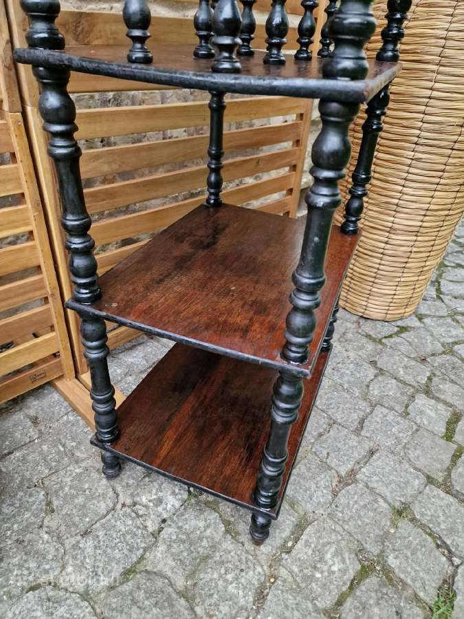 Vintažinė mid century medžio masyvo etažerė - nuotraukos Nr. 5