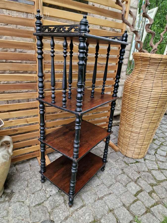 Vintažinė mid century medžio masyvo etažerė - nuotraukos Nr. 6