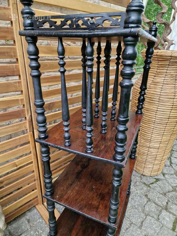 Vintažinė mid century medžio masyvo etažerė - nuotraukos Nr. 7