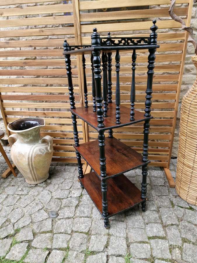 Vintažinė mid century medžio masyvo etažerė - nuotraukos Nr. 9