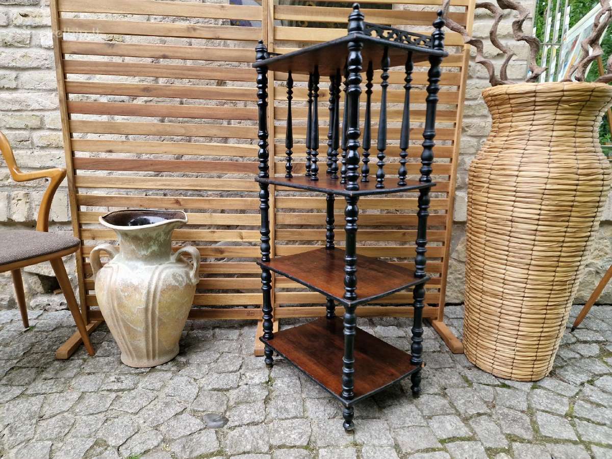 Vintažinė mid century medžio masyvo etažerė - nuotraukos Nr. 11