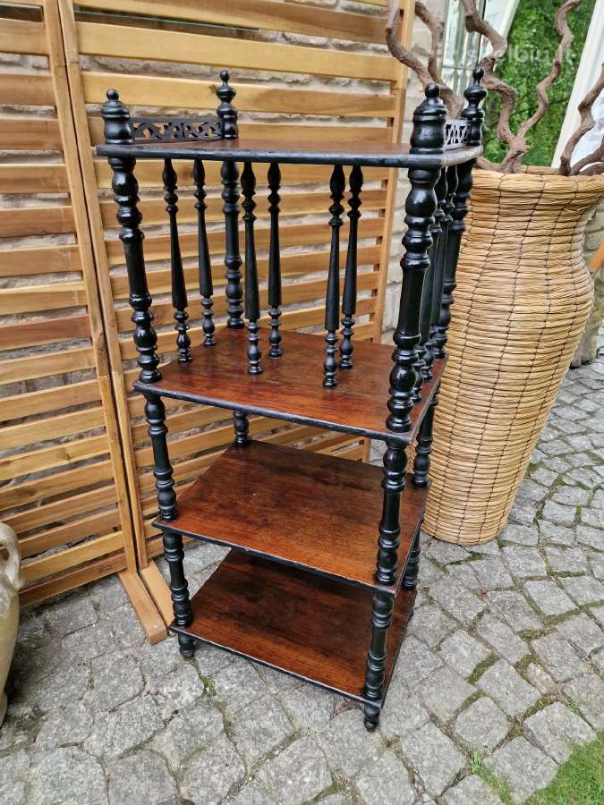 Vintažinė mid century medžio masyvo etažerė - nuotraukos Nr. 15