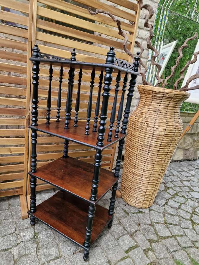 Vintažinė mid century medžio masyvo etažerė - nuotraukos Nr. 18