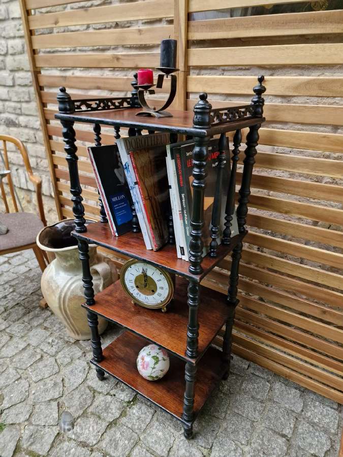 Vintažinė mid century medžio masyvo etažerė - nuotraukos Nr. 24