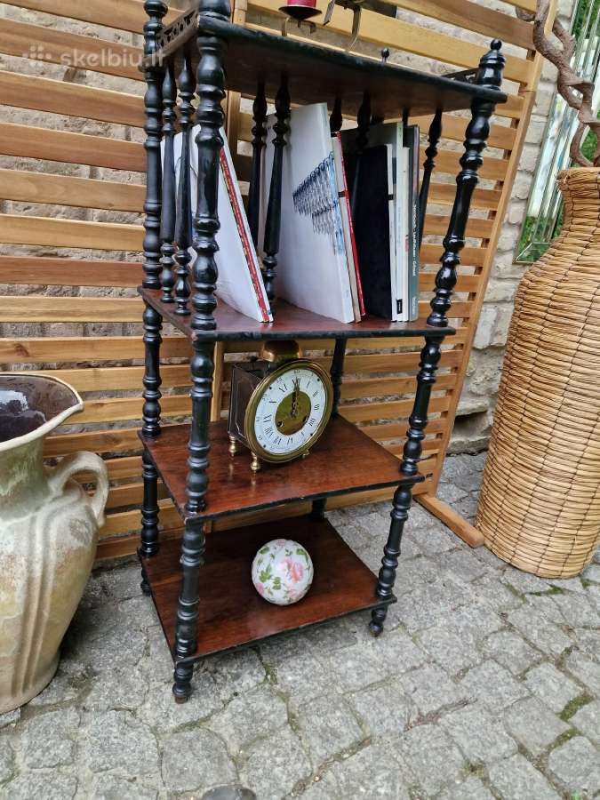 Vintažinė mid century medžio masyvo etažerė - nuotraukos Nr. 25