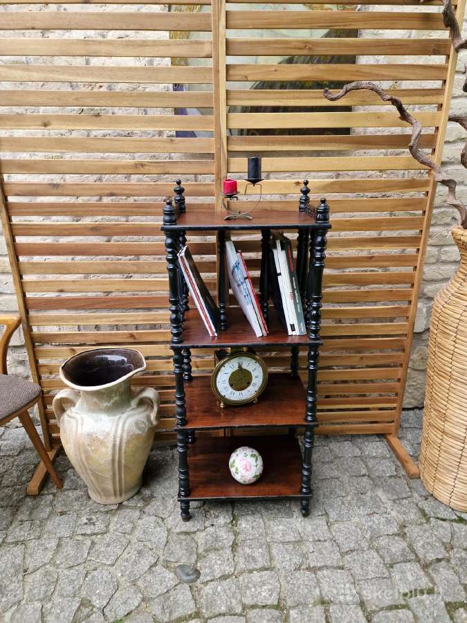 Vintažinė mid century medžio masyvo etažerė - nuotraukos Nr. 27