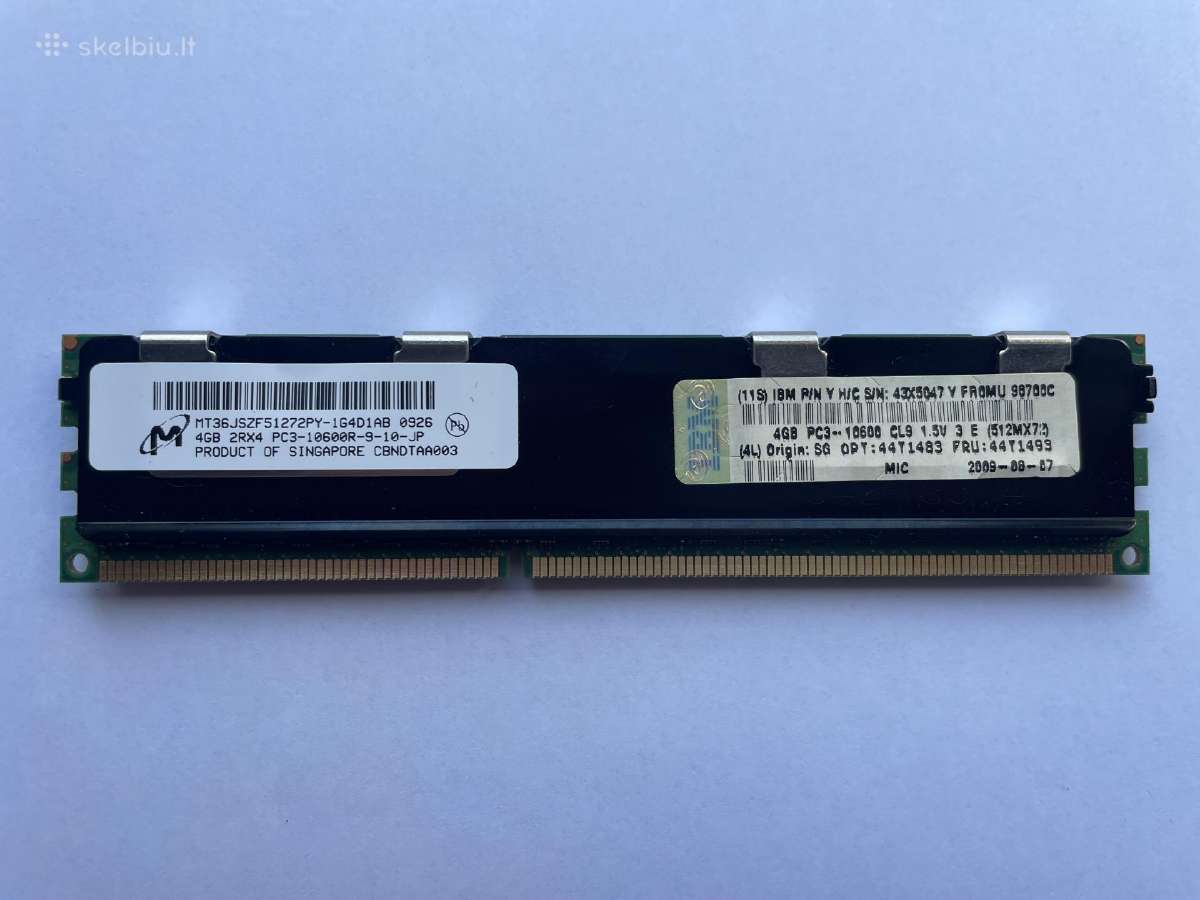 RAM Ibm 4gb 2rx4 Pc3-10600r - nuotraukos Nr. 2