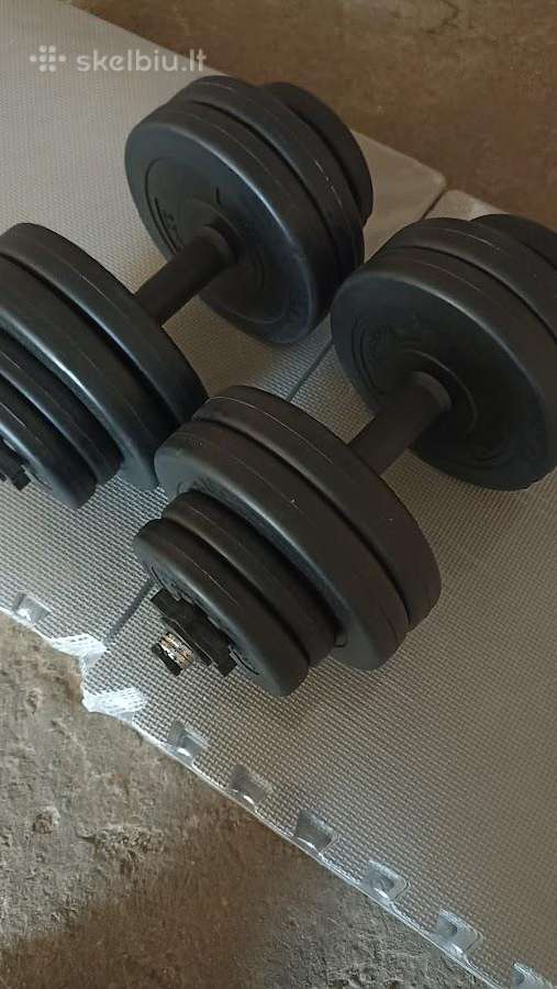Hanteliai 2x15kg 2x10kg