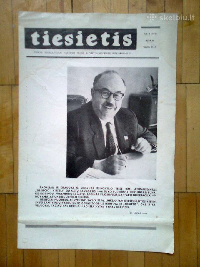 Sovietinis sienlaikraštis "Tiesietis" 1970 m.