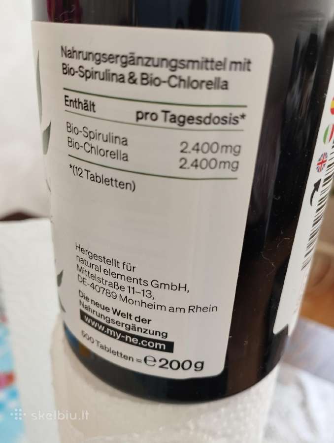 Vitaminai Bio Spirulina & Chlorella - nuotraukos Nr. 2