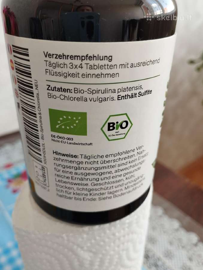 Vitaminai Bio Spirulina & Chlorella - nuotraukos Nr. 3