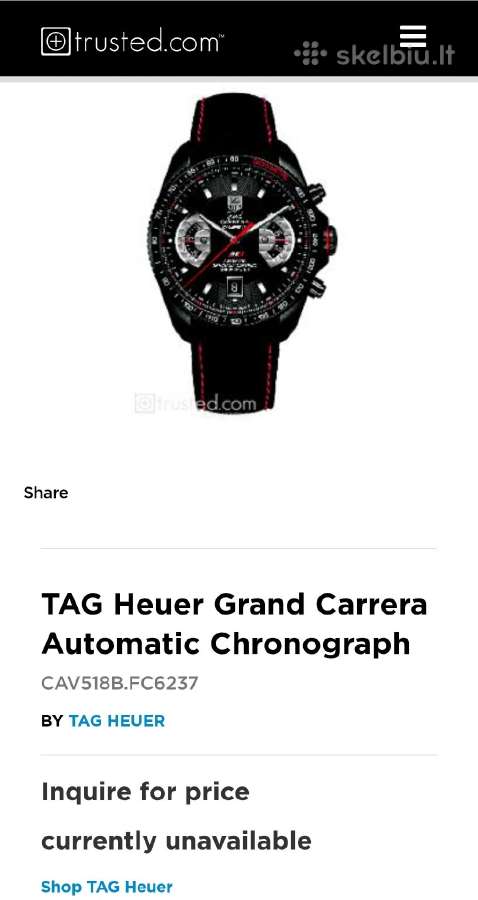 Tag Heuer Grand Carrera Calibre 17 Rs2 All black - nuotraukos Nr. 10