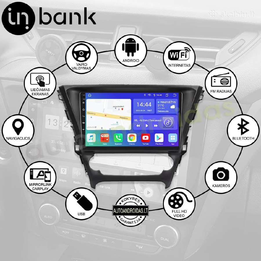 Toyota Avensis 3 2015-18 Android multimedija GPS - nuotraukos Nr. 2