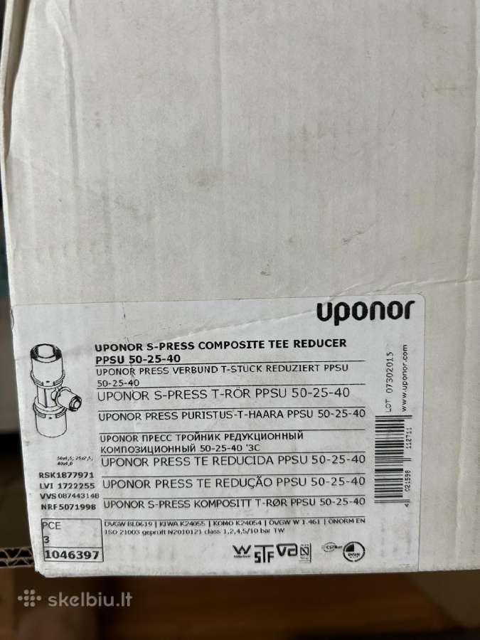 Uponor S-press redukcinis trišakis Ppsu 50-25-40 - nuotraukos Nr. 3