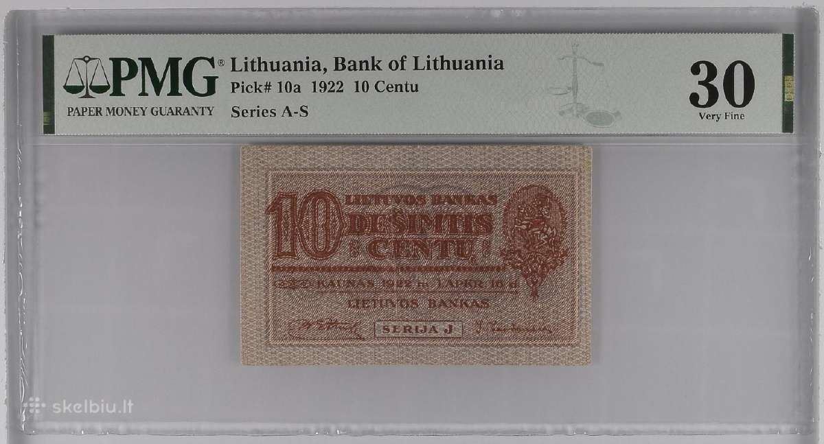 Lietuva 20 Centu 1922 m. Pmg 30