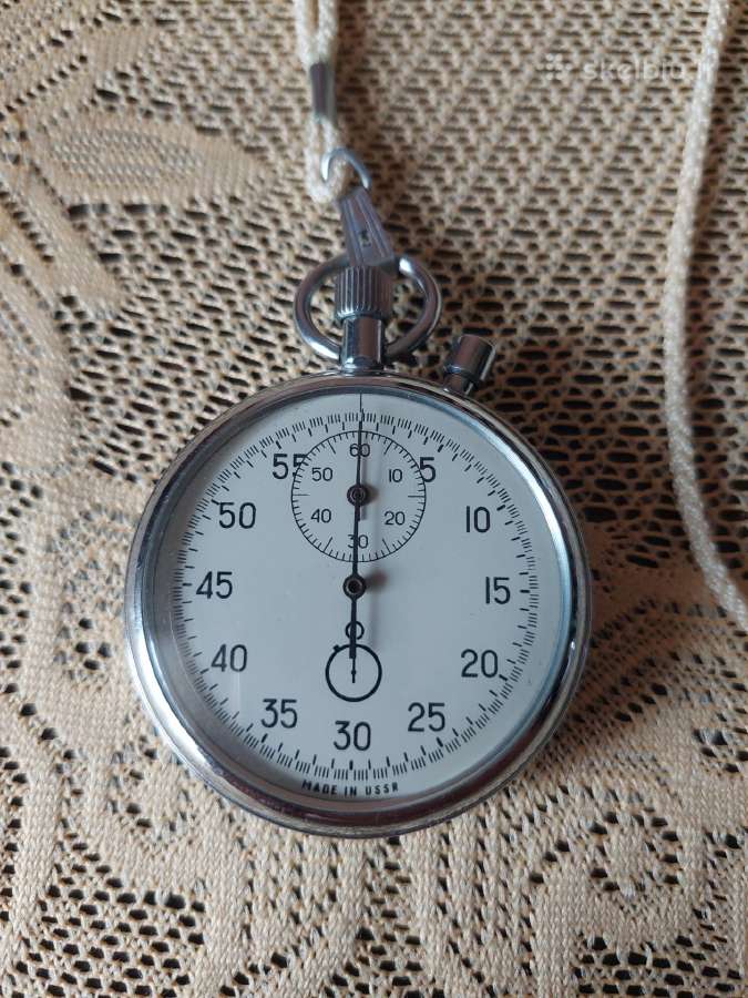 Ussr Mechaninis Chronometras Su Originaliu Dirželi - nuotraukos Nr. 2