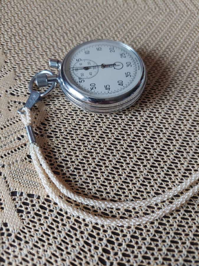 Ussr Mechaninis Chronometras Su Originaliu Dirželi - nuotraukos Nr. 5