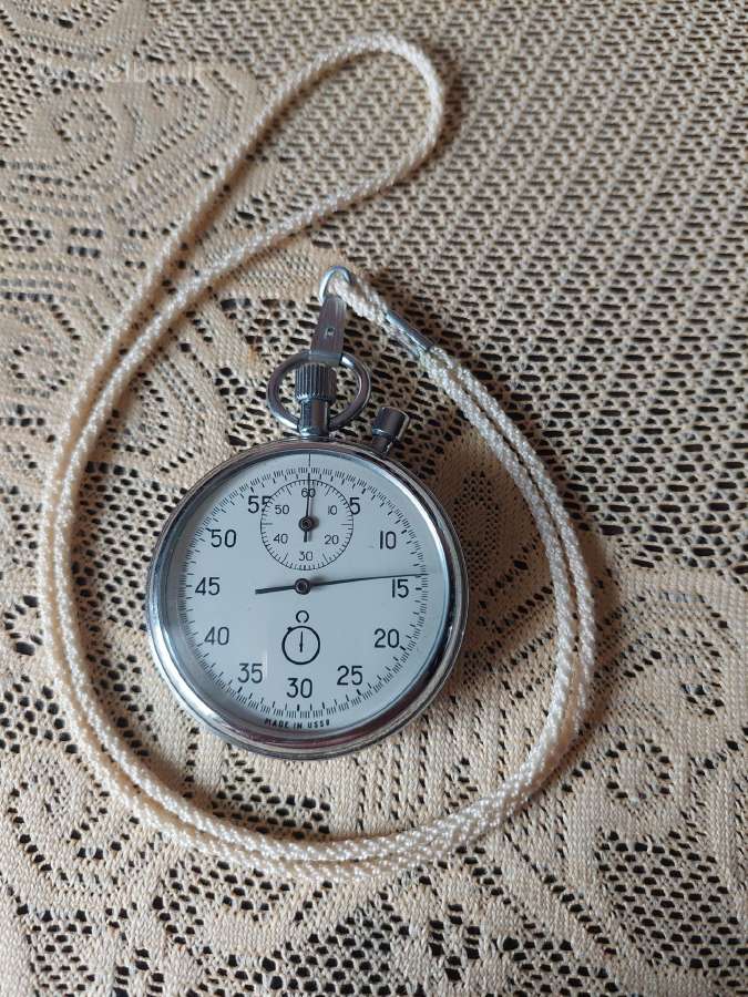 Ussr Mechaninis Chronometras Su Originaliu Dirželi - nuotraukos Nr. 8