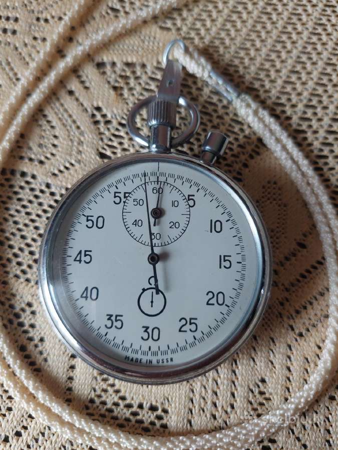 Ussr Mechaninis Chronometras Su Originaliu Dirželi - nuotraukos Nr. 9
