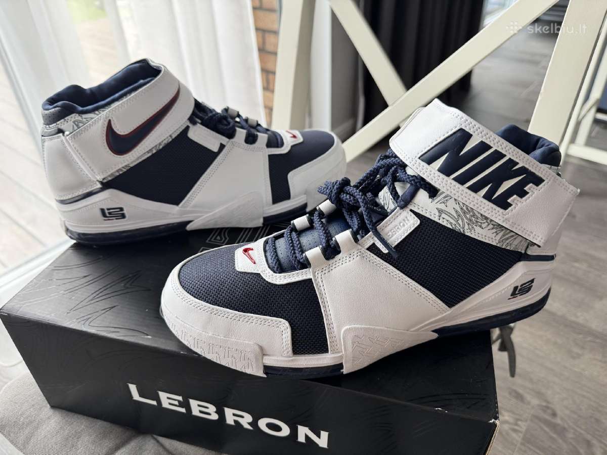 Nike Zoom Lebron 2 Navy Usa krepsinio bateliai - nuotraukos Nr. 2