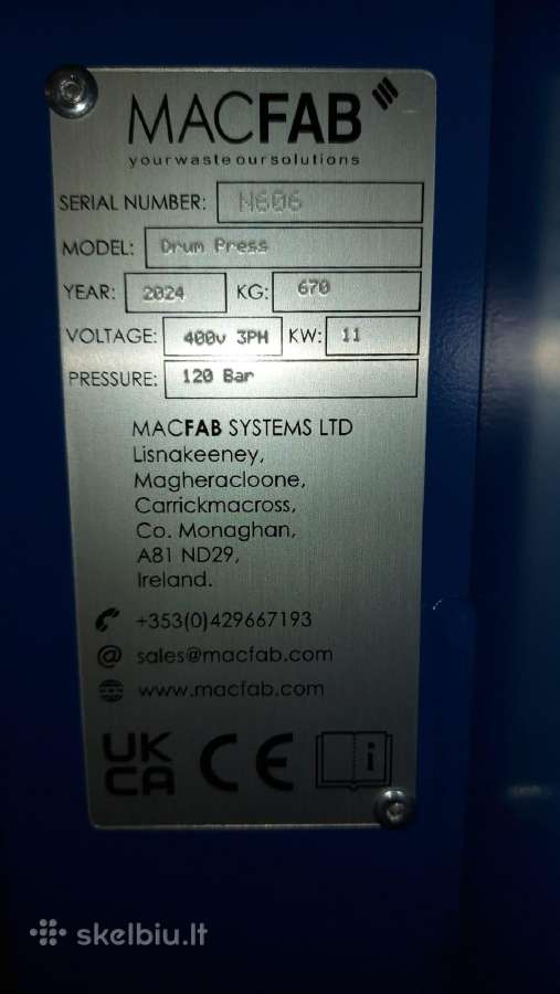 Macfab Drum crusher statinių presas - nuotraukos Nr. 18