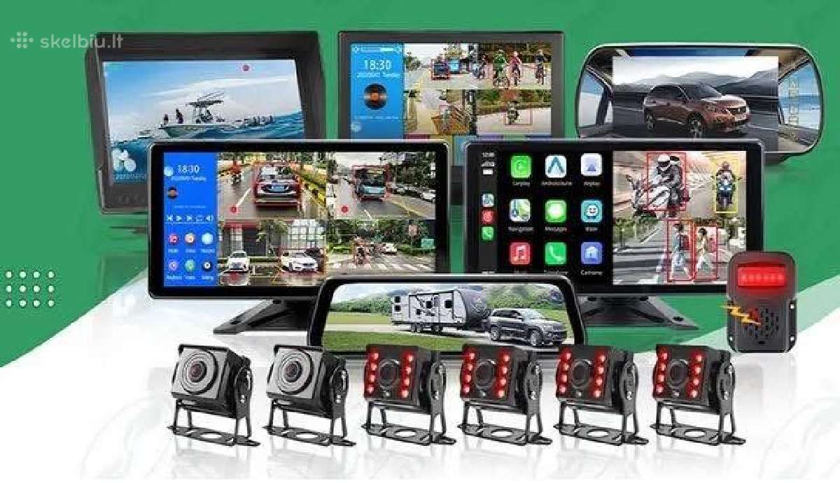 Belaidė galinio vaizdo parkavimosi kamera ir LCD