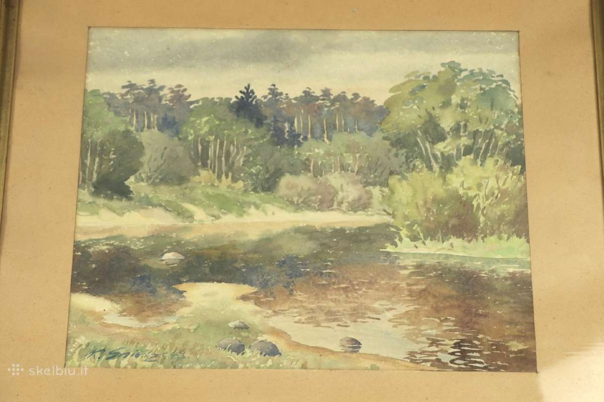 Autorius "сниедзе Кале" (Popierius akvarelė), 1947 - nuotraukos Nr. 2