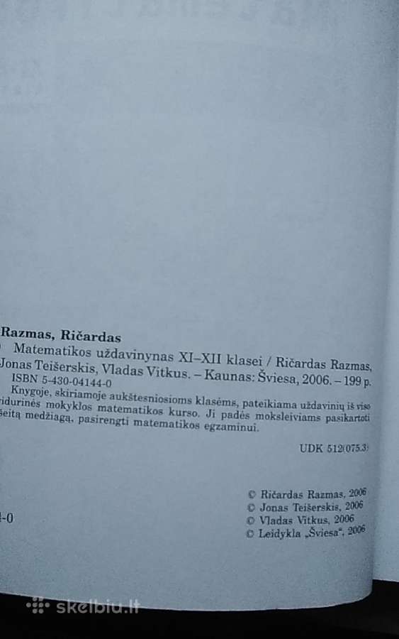Matematikos uždavinynas 11-12 klasei - nuotraukos Nr. 3