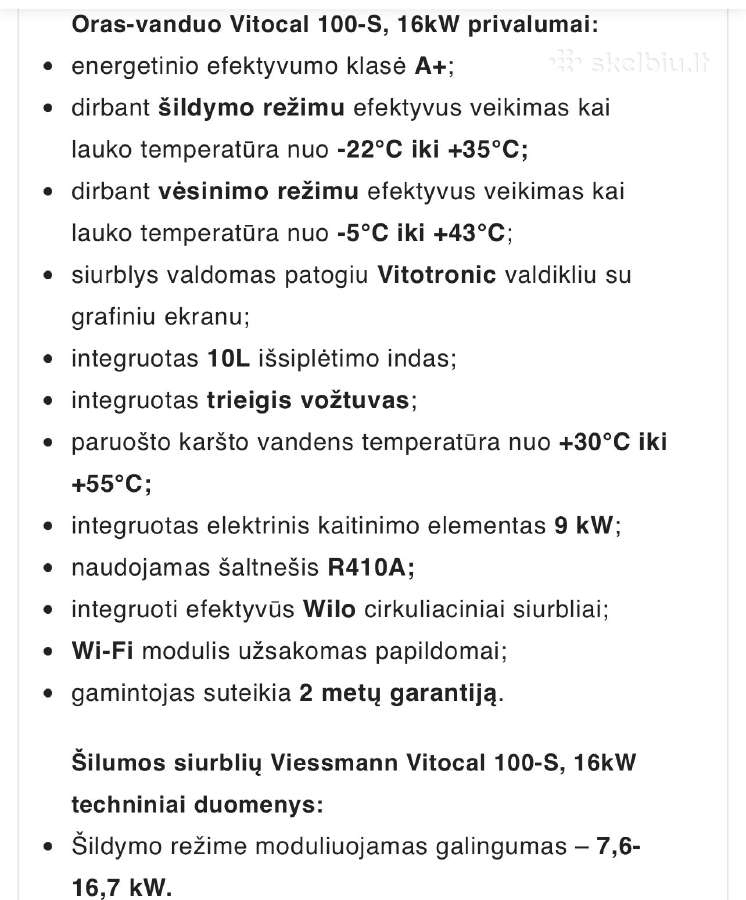 Šilumos siurblys oras-vanduo Viessmann Vitocal 100 - nuotraukos Nr. 4