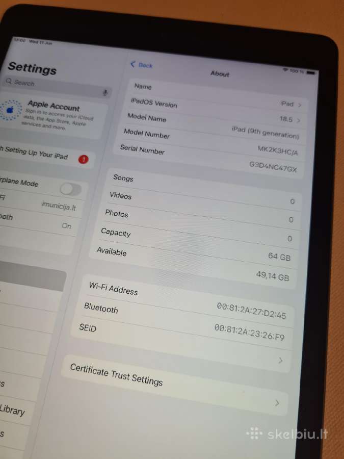 iPad (9th Generation) 64gb planšetės + 3 mėn. gara - nuotraukos Nr. 4