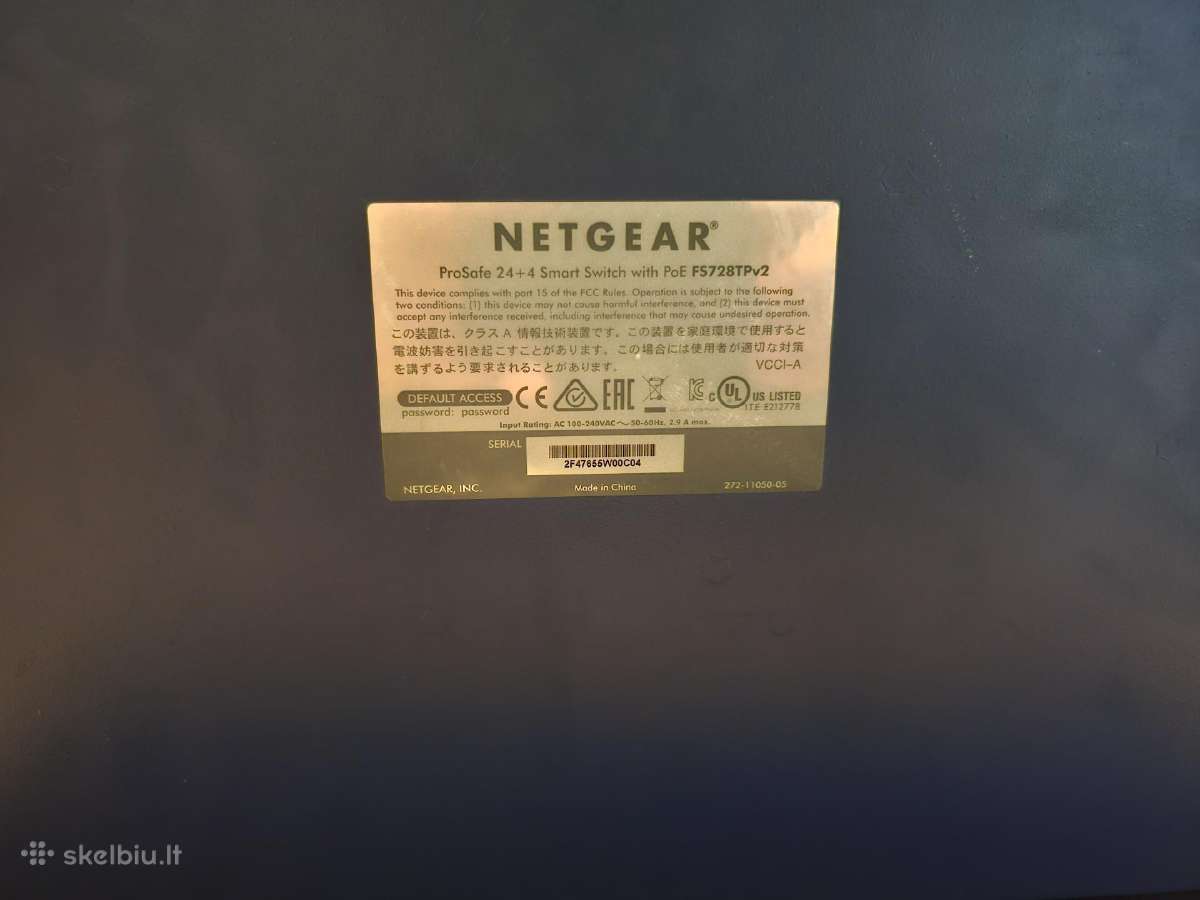 Netgear Fs728tp šakotuvas-komutatorius - nuotraukos Nr. 6