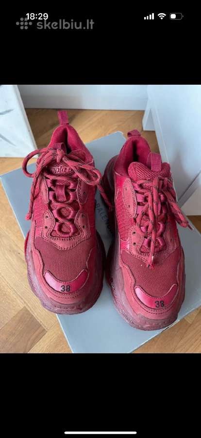 Burgundy Balenciaga sportbačiai - nuotraukos Nr. 4