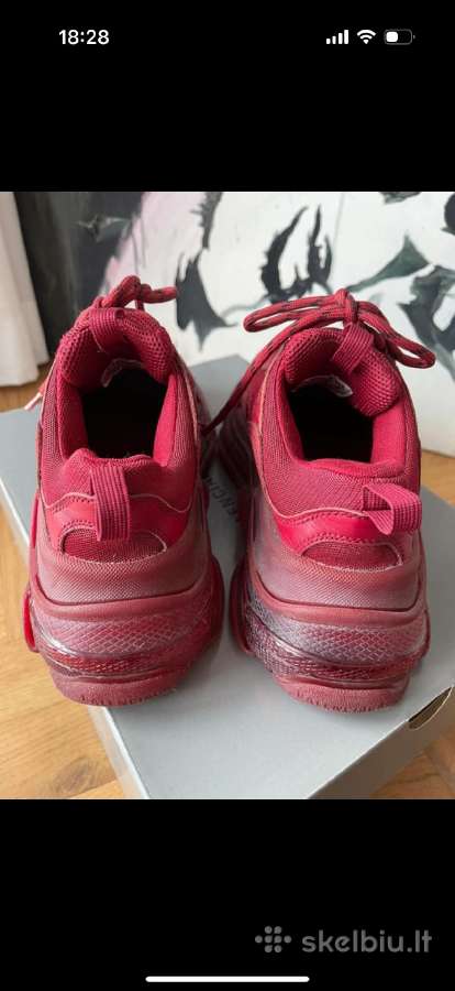 Burgundy Balenciaga sportbačiai - nuotraukos Nr. 5