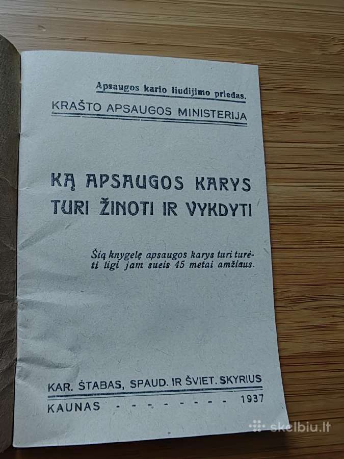 Knyguką apsaugos karys turi žinoti ir vykdyti 1937 - nuotraukos Nr. 2