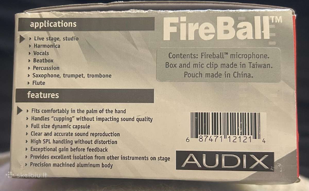 Audix Fireball Dynamic Instrument Microphone - nuotraukos Nr. 7
