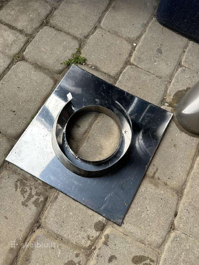 Kaminas D150 Inox su tvirtinimo plokste ir jungtim - nuotraukos Nr. 3