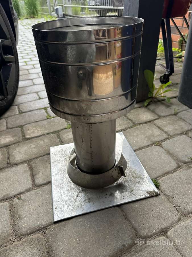 Kaminas D150 Inox su tvirtinimo plokste ir jungtim - nuotraukos Nr. 5