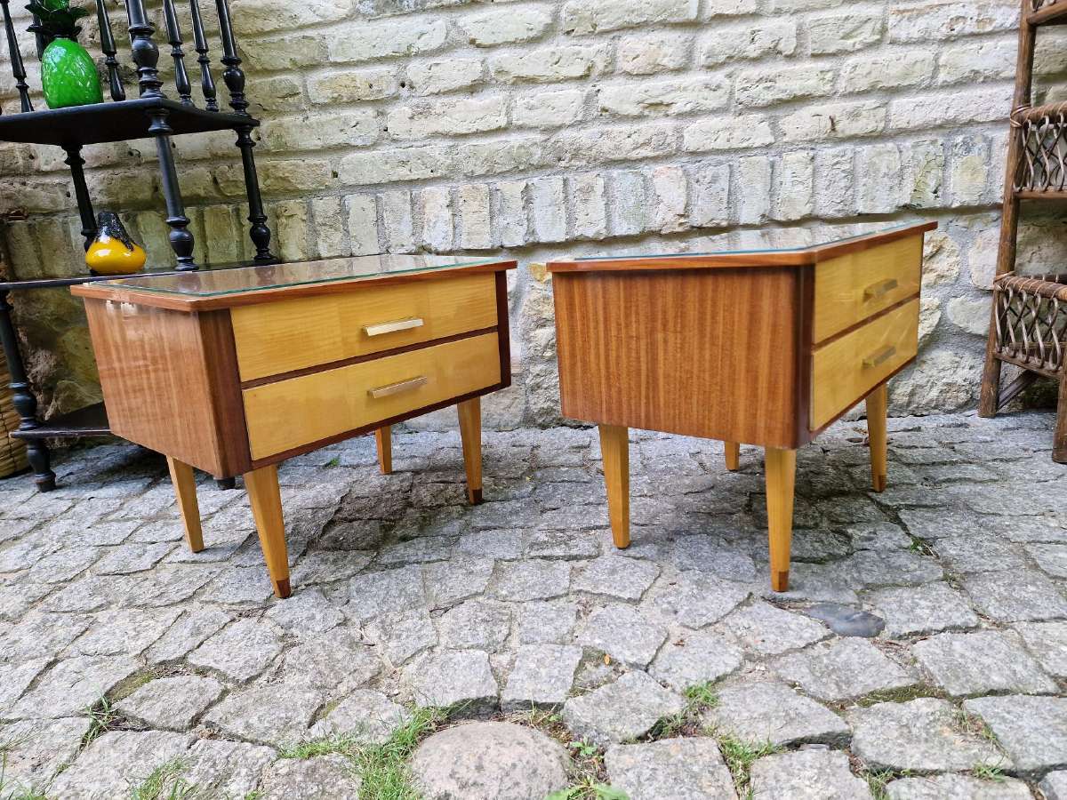 Vintažinės mid century miegamojo spintukės - nuotraukos Nr. 3