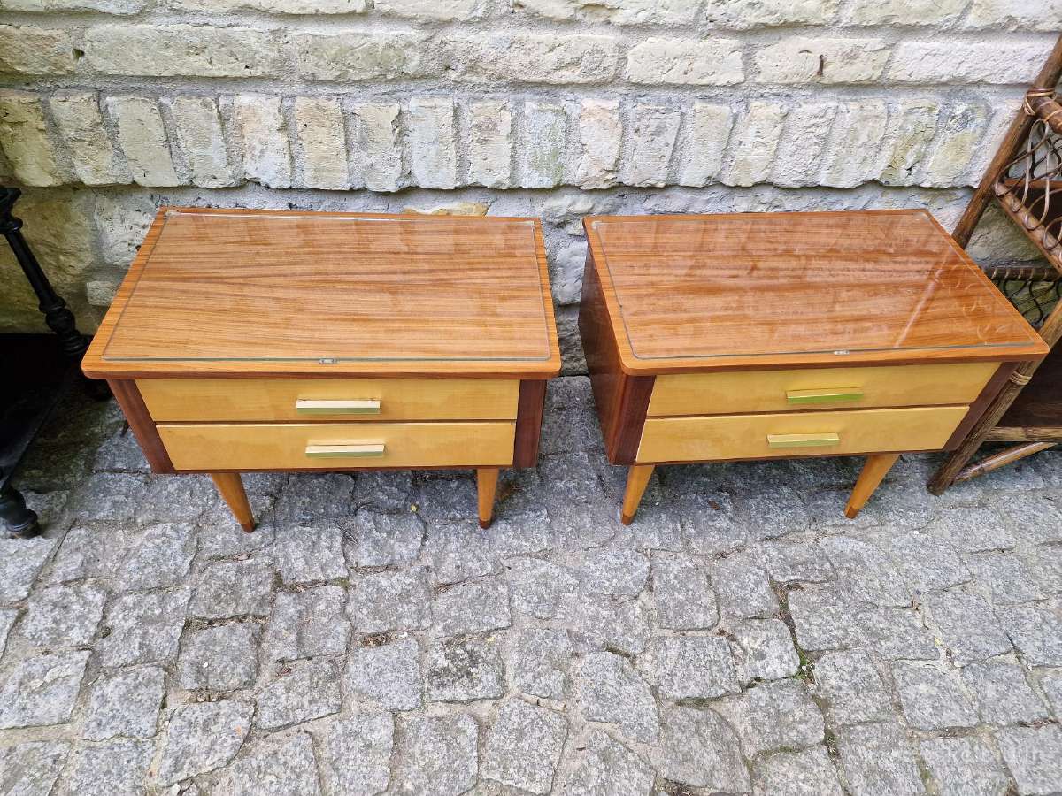 Vintažinės mid century miegamojo spintukės - nuotraukos Nr. 4