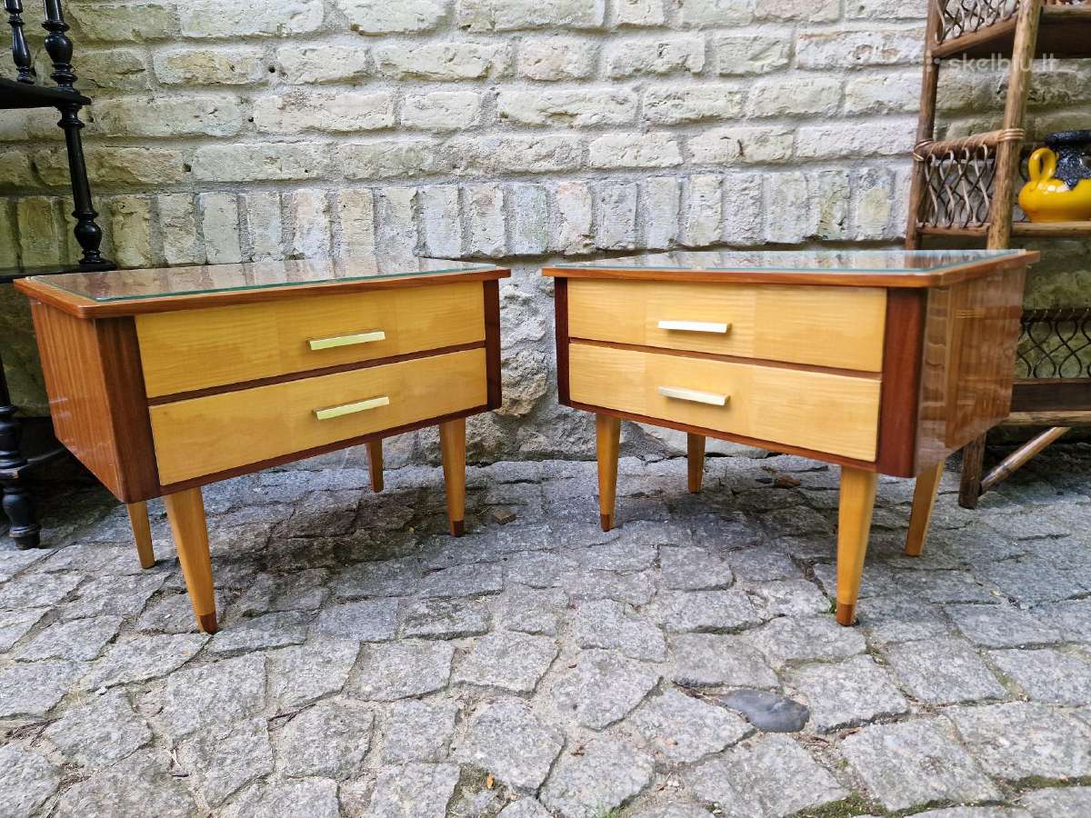 Vintažinės mid century miegamojo spintukės - nuotraukos Nr. 9