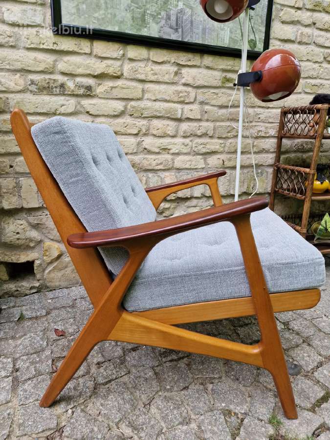 Vintažinis mid century bukmedžio fotelis