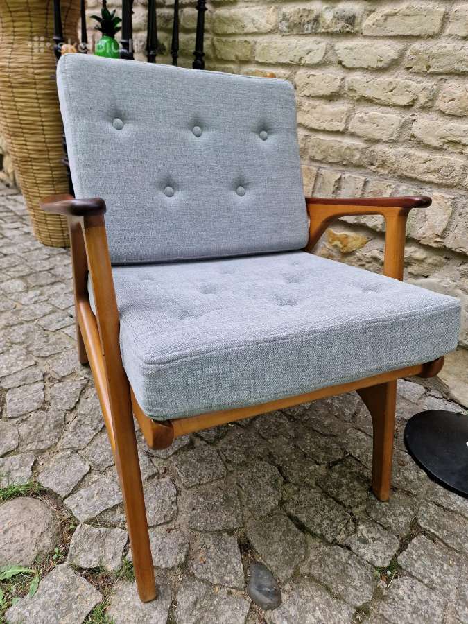 Vintažinis mid century bukmedžio fotelis - nuotraukos Nr. 2