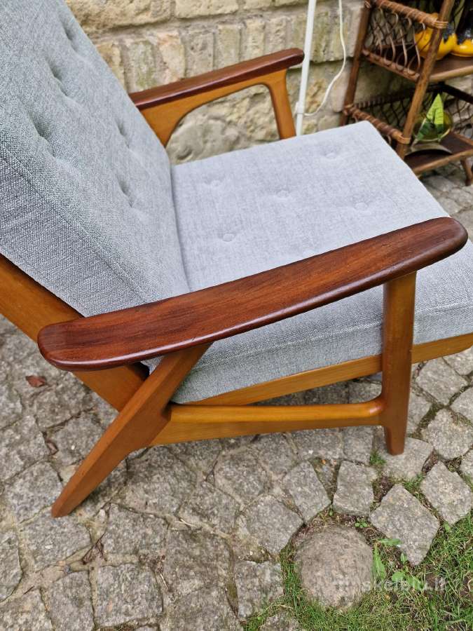 Vintažinis mid century bukmedžio fotelis - nuotraukos Nr. 3