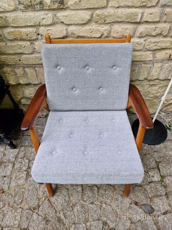 Vintažinis mid century bukmedžio fotelis - nuotraukos Nr. 6