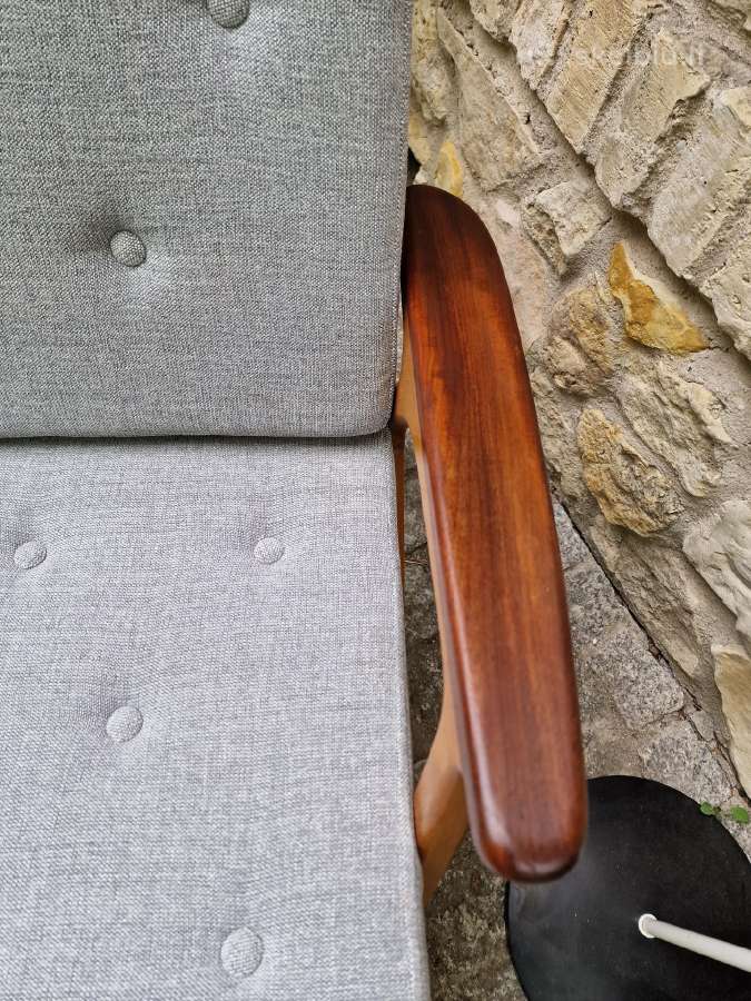 Vintažinis mid century bukmedžio fotelis - nuotraukos Nr. 8