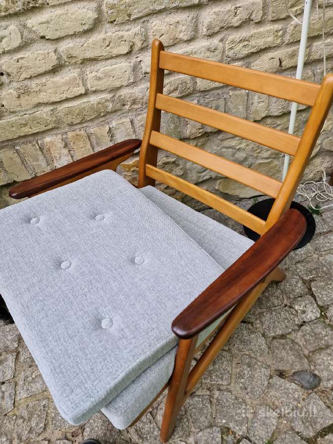 Vintažinis mid century bukmedžio fotelis - nuotraukos Nr. 10